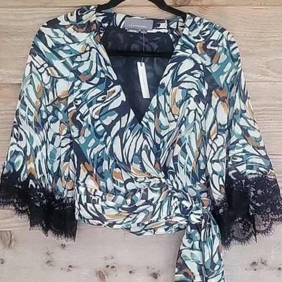 ANTHROPOLOGIE FLUTTER SLEEVE WRAP TOP NWOT - Picture 5 of 9